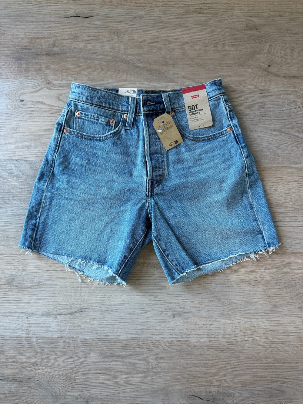 Levi's 501 Cutoff Denim Shorts - Light Blue Wash